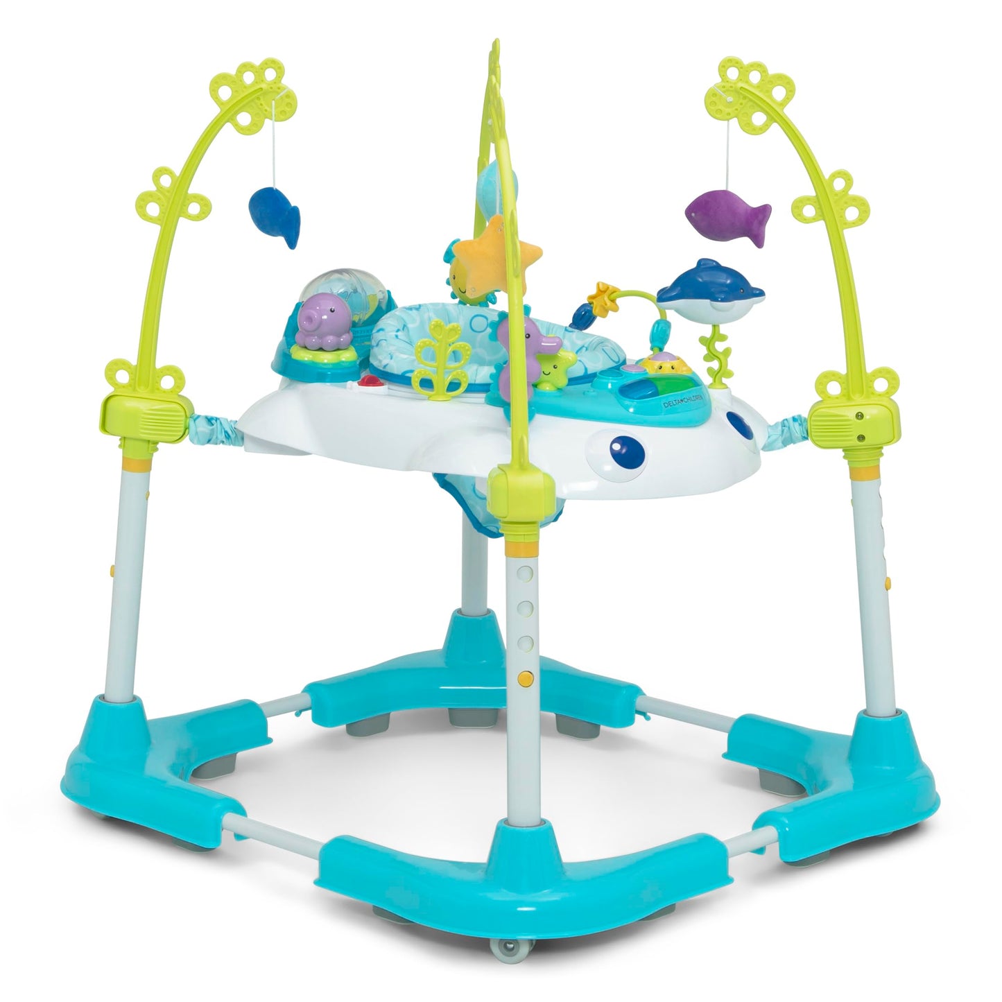 Delta Children Deluxe Bounceroo Learn2Walk Balancer Baby Walker, Blue Ocean Adventure