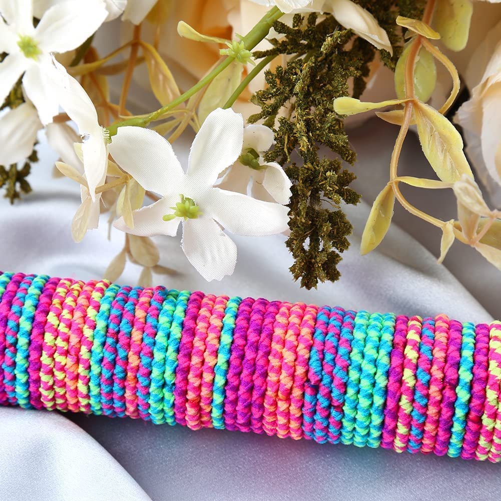 Elihair Kids Baby Hair Ties For Girls Ponytail Holder Hair Elastics Bands 3Cm For Child Toddler Curly Hair(100Pcs Kids Chili Dra