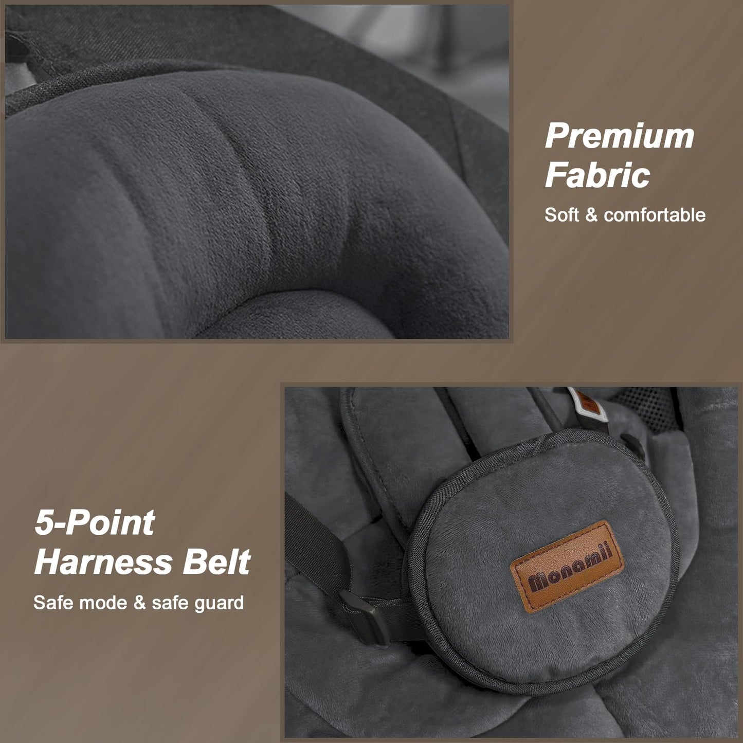 Baby Swings For Infants, Monamii Baby Swing, Bluetooth Infant Swing With Music Speaker, 5 Speeds And Remote Control, Electric Sw