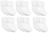 Jefferies Socks Baby Girls Boys Rock-A-Bye Bootie Socks 6 Pack, White, 0-9 Months