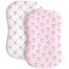 CroBlissful 2 Pack Pink Bow Baby Lounger Cover Stretchy and Soft Infant Lounger Cover Breathable and Soft Baby Nest Slipcover fo