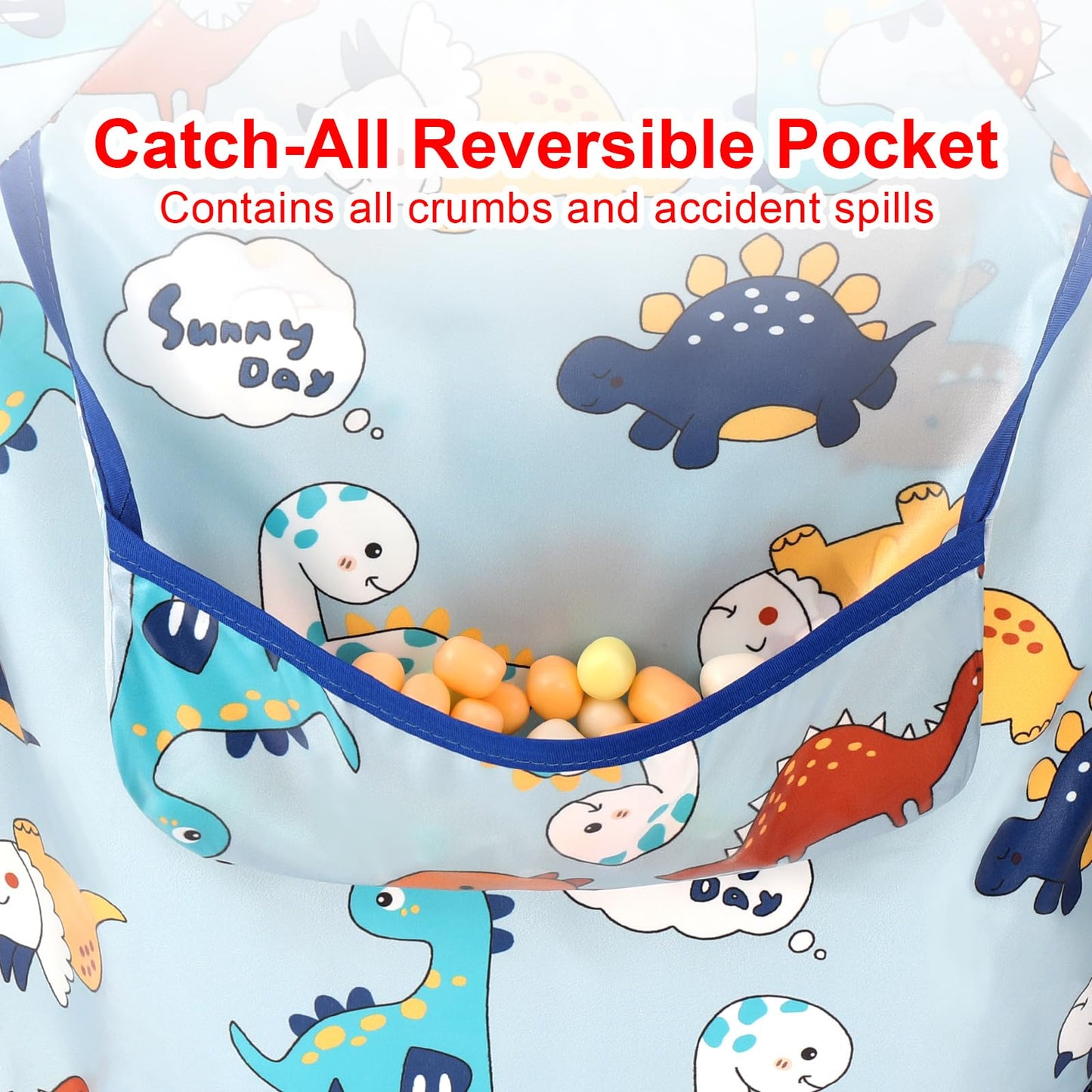 Accmor 4 Pack Long Sleeve Baby Bibs, Waterproof Sleeved Bibs For Eating Feeding, Toddler Baby Girls Boys Smock Bibs