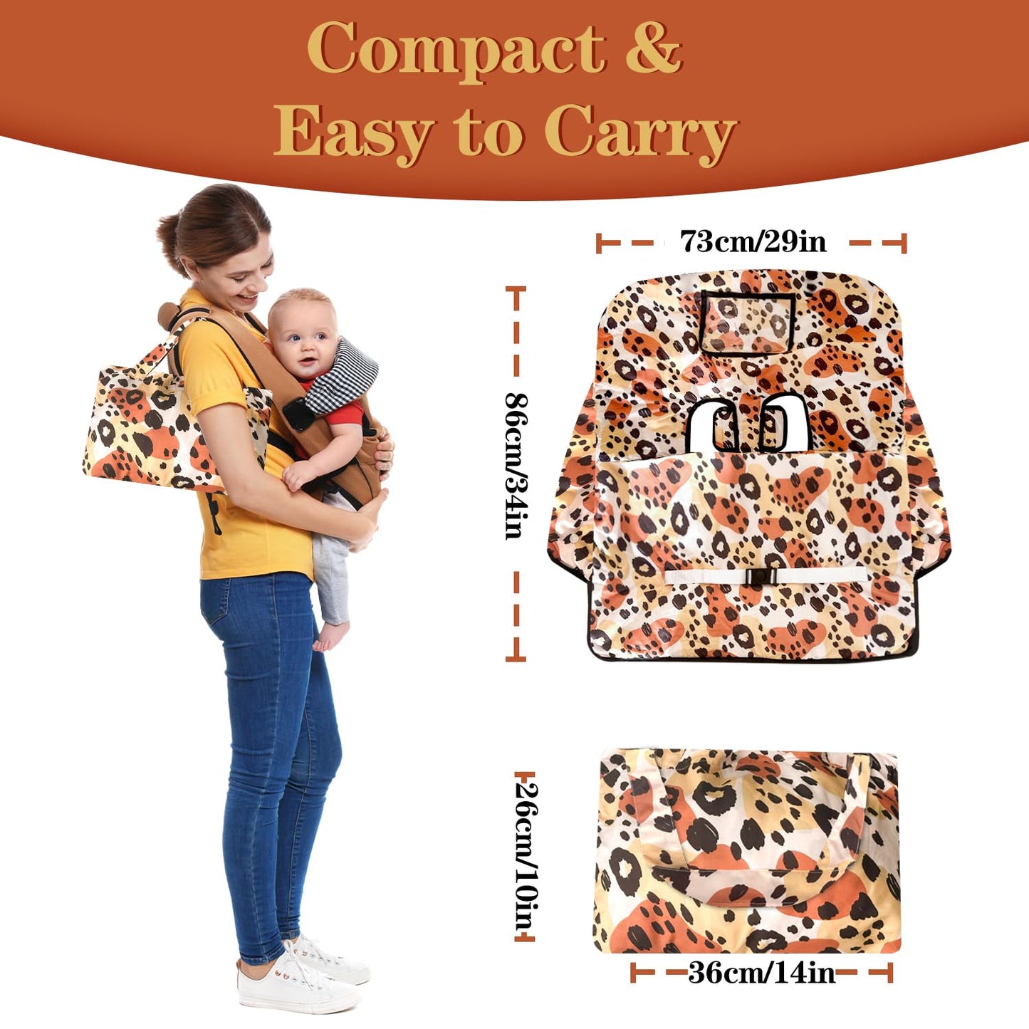 Shopping Cart Cover For Baby Girl Boy 2-In-1 High Chair Water Resistant High Chair Cover W/Phone Pouch Pocket Gender Neutral Car