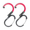GEAR AID HEROCLIP Carabiner Clip and Hook (Small) for Purse, Stroller, and Backpack, Black & Red, 2 Pack