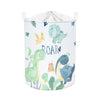 Clastyle 45L Cartoon Green Dinosaur Laundry Basket With Handle Round Bedroom Bathroon Toys Clothes Storage Basket For Nursery