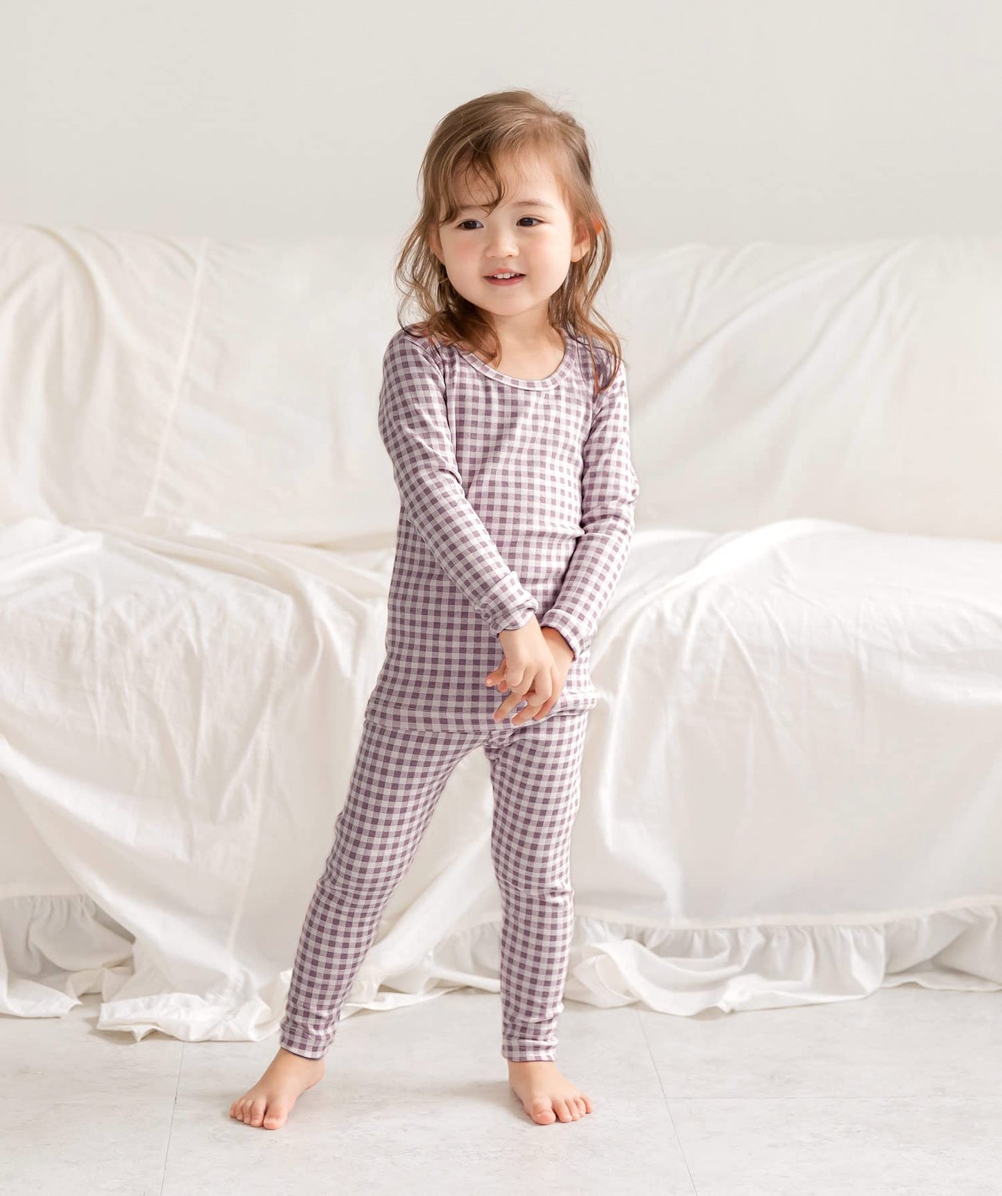 Avauma Baby Boys Girls Pajama Set 6M-7T Kids Cute Toddler Snug Fit Pattern Design Pjs Cotton Sleepwear (Check.Purple.Js)