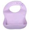 Three Little Tots Modern Silicone Baby Bib - Adjustable Fit Waterproof Catch Bibs ((Lilac)