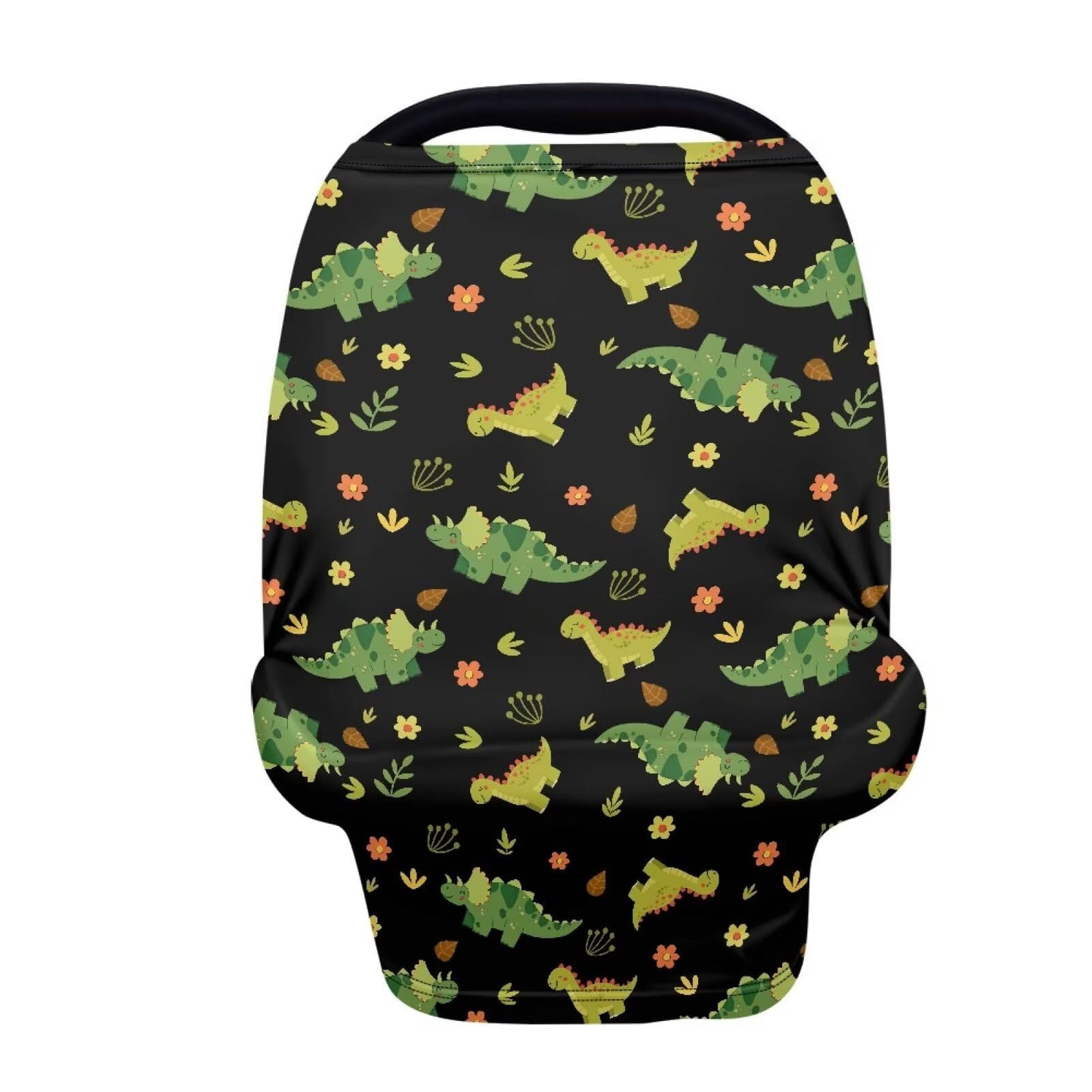 Biyejit Green Dinosaur Baby Multi-Use Cover - Nursing Cover, Baby Car Seat Covers, Shopping Cart, High Chair, and Breastfeeding