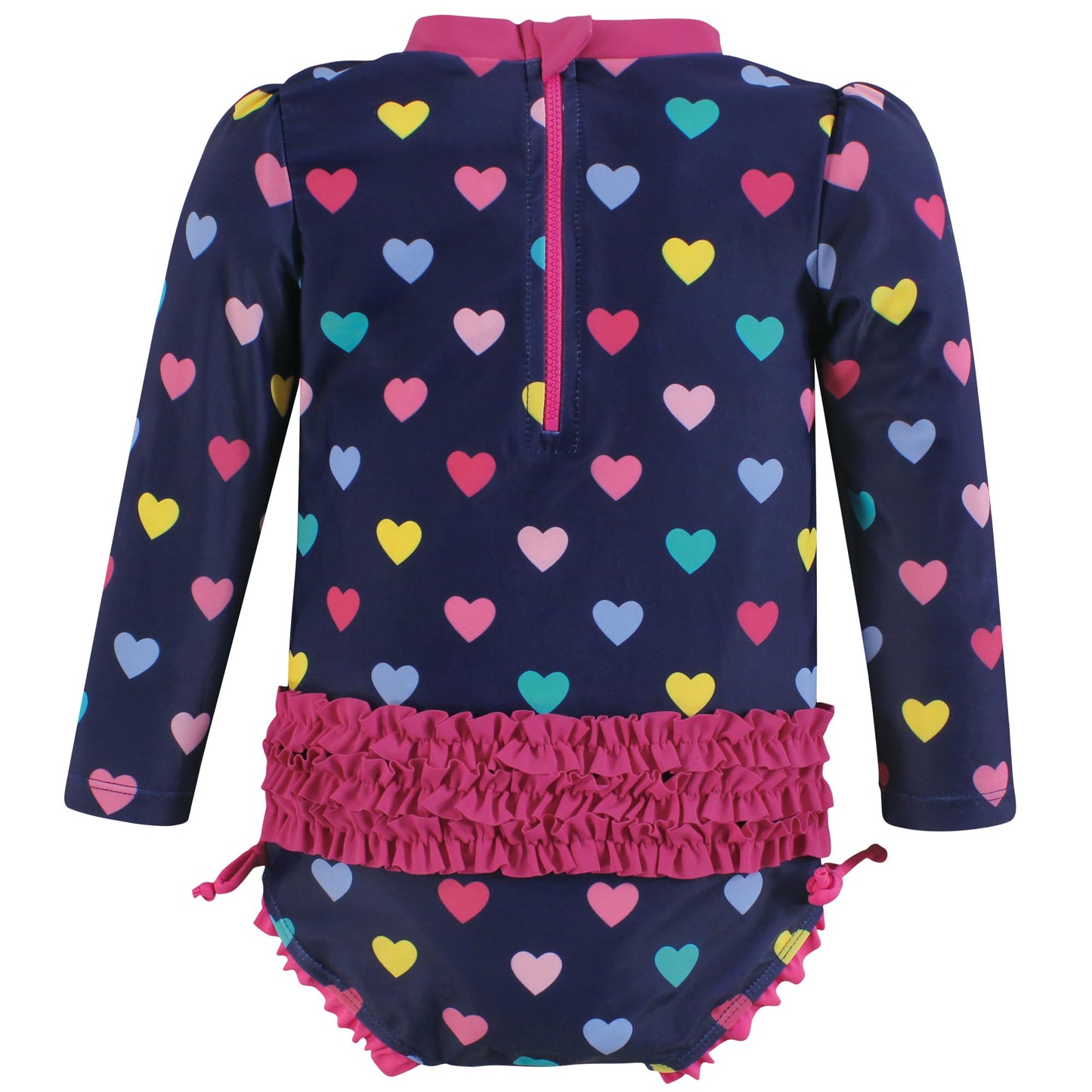 Hudson Baby Baby Girl'S Toddler Swimsuit, Navy Hearts