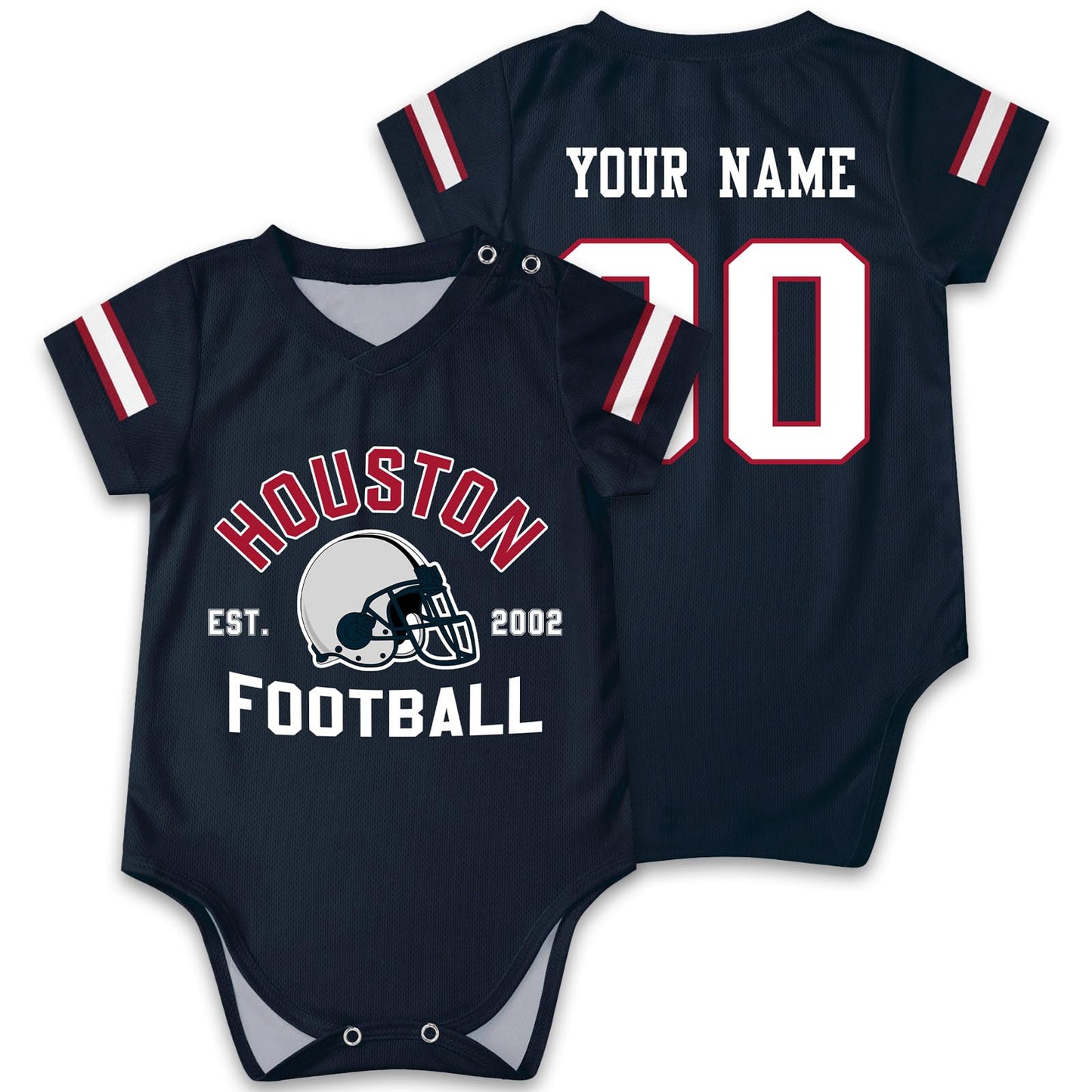 OAOANS Houston Baby Clothes Custom Name Number Personalized Football Baby Jersey Clothing Newborn Toddler Apparel 0-24 Months Gi