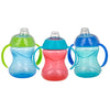 Nuby Clik-It Grip N' Sip Soft Spout No-Spill Training Sippy Cup With Handles - (3-Pack) 10 Oz - 4+ Months - Boy