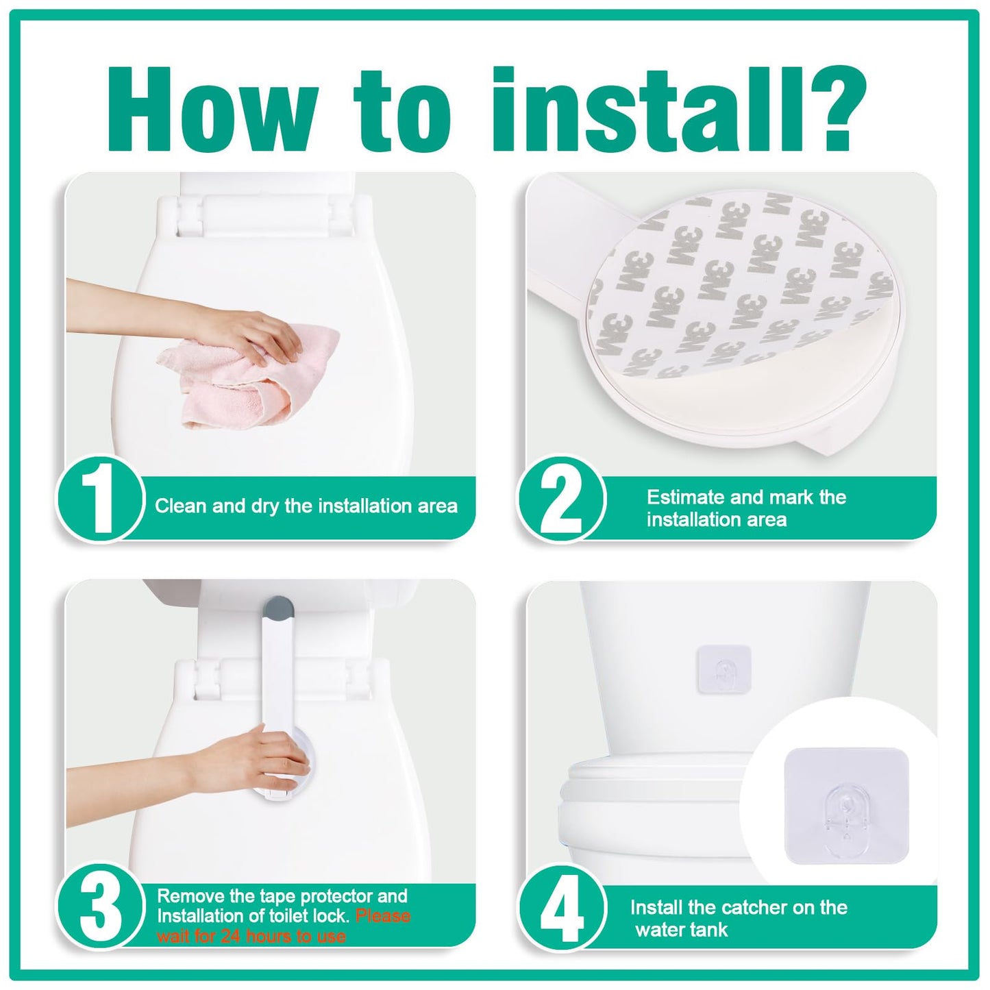 Baby Toilet Safety Locks (2 Pack)| Childproof Toilet Seat Lock | Baby Safety Products | Baby Proofing Kit | Prevents Toddlers Fr