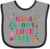 Inktastic Nana And Poppy Love Me Baby Bib Heather And Black 3012F