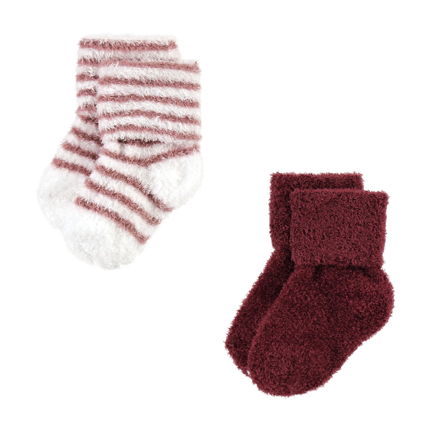 Hudson Baby Unisex Baby Cotton Rich Newborn And Terry Socks, Burgundy Heart, 6-12 Months