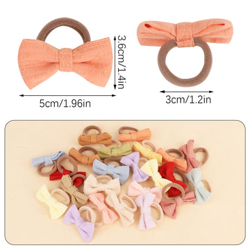 Toddler Hair Ties 2 Inches Cute Hair Bows For Girls 30 Pcs No Damage Elastic Hair Ties Girl Hair Accessories