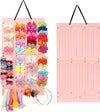 Bow Hairband Holder Organizer for Girls 16 Ribbon Row Hair Bow Hanger, Wall Hanging Hair Accessory Storage Display for Baby Gi