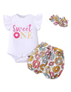 Baby Girl 1St Birthday Outfit Girl Sweet One Bodysuit (White,12-18 Months)