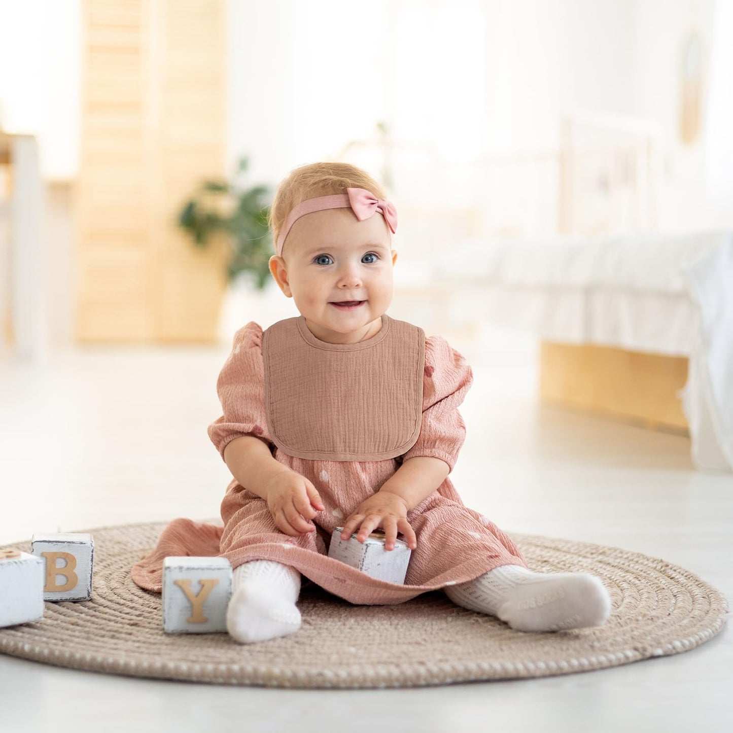 Poikshark Muslin Baby Bibs For Unisex Boys Girls, Soft Cotton Baby Drool Bibs, Drooling And Teething Bibs For Infant, Newborn