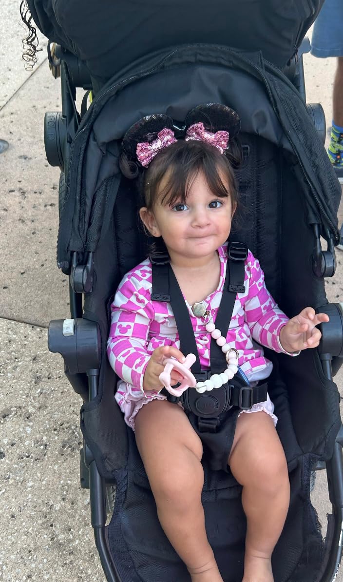 Clgift Minnie Ears Baby/Toddler Headband, Minnie Baby Ears, Minnie Ears Baby Headband, Toddler Headband (Black Pink Hair Clip)