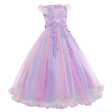 Ibtom Castle Girls Pageant Dress Princess Tulle Dress Birthday Party Father 'S Daughter Dance Dress Mother 'S Day Carnival Long