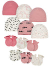 Onesies Brand Unisex Baby 12-Piece Cap And Mitten Set, Pink Bunny, 0-6 Months Us