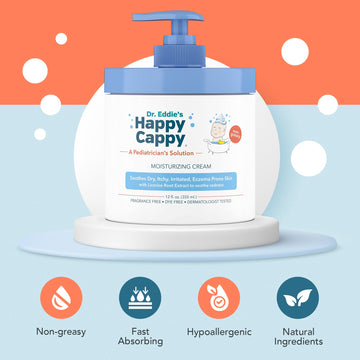 Happy Cappy Dr. Eddie'S Pediatrician-Formulated Moisturizing Baby Lotion - Gentle, Paraben Free, Hypoallergenic, Sulfate Free -