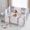 Uanlauo Baby Playpen, 18 Panel Foldable Play Yard for Toddlers, Easy Assemble Safety Baby Fence (Grey+White)