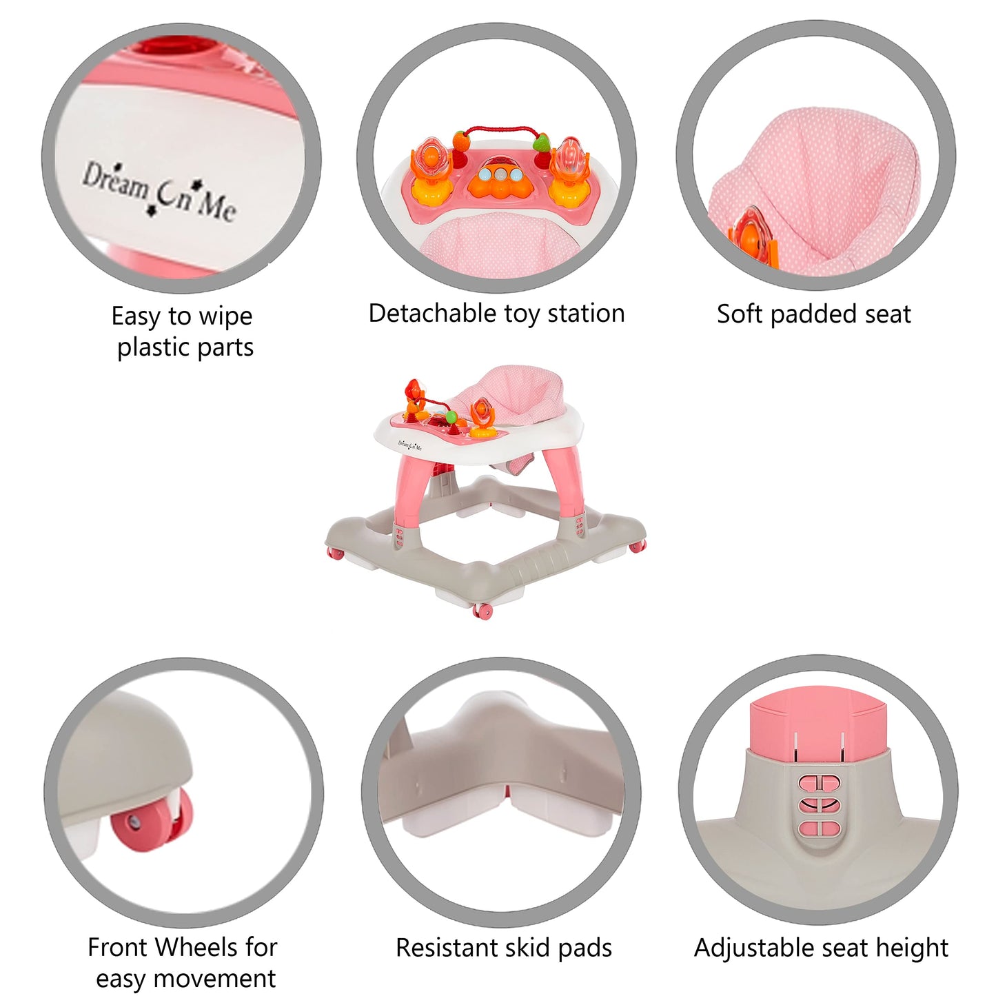 Dream On Me, Explorer Baby Walker, Pebble Grey