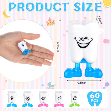 Chuangdi 60 Pcs Teeth Storage Box Lovely Baby Milk Tooth Organizer Container Teeth Saver Save Box Case Gift For Kids Lost Teeth