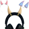2X Demon Horns For Headset/Cosplay - Made In Usa -16 Colors Combos (Beige)