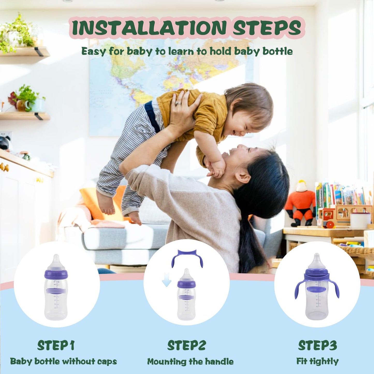 Baby Bottle Handles Compatible For Lansinoh Bottles, Feeding Bottles Holder Accessories, Pack Of 4