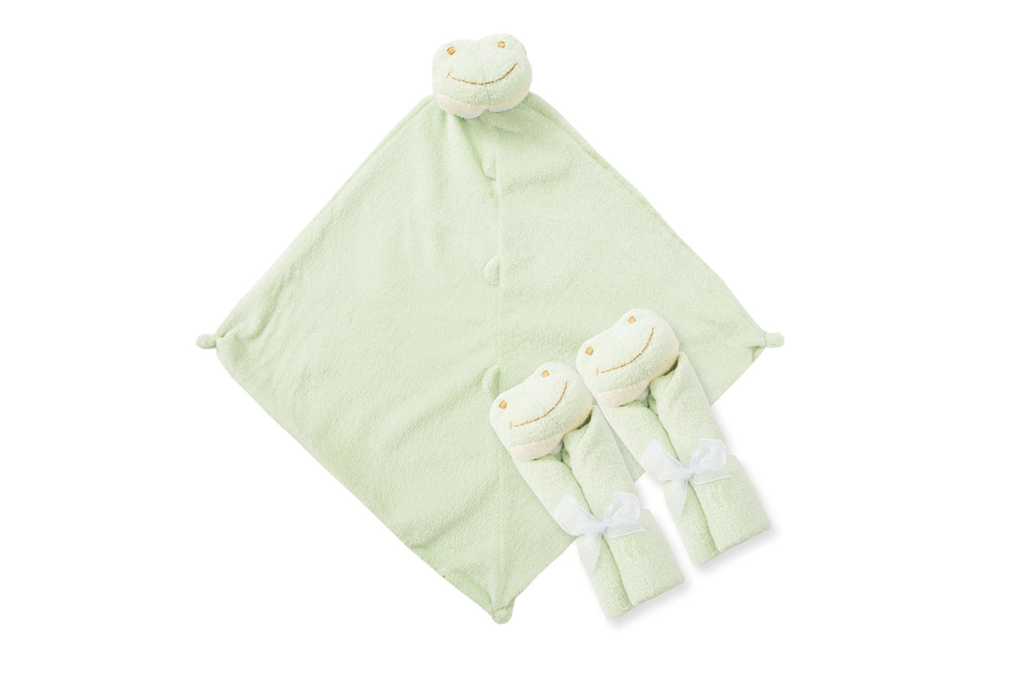 Angel Dear - Green Frog, Pair And A Spare Blankie Set, 3 Count (Pack Of 1)