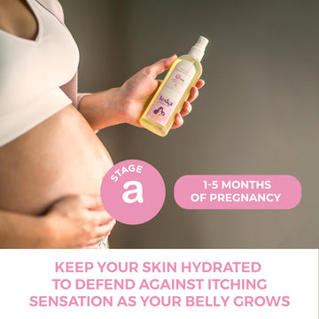 Leska Maternity Stretch Mark Moisturizing Oil | Stage A: Soothe Happy Belly Oil (Pregnancy Months 1-5) | Part Of A Complete 3 St