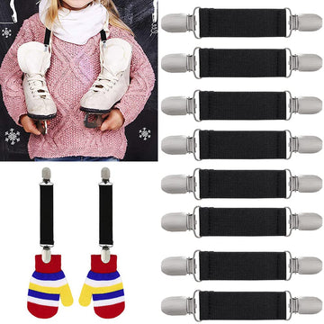 Zkptops 4 Pairs Winter Mitten Clips Elastic Stainless Steel Gloves Clips For Toddler Kids Baby Adults Mitten Clips Clothing Dres