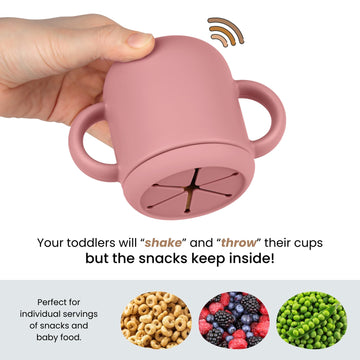 Mintlyfe Snack Containers, Silicone Snack Cups For 6-12 Months Toddlers - Pack Of 2 Food Grade Silicone Snack Cups With Grip Han