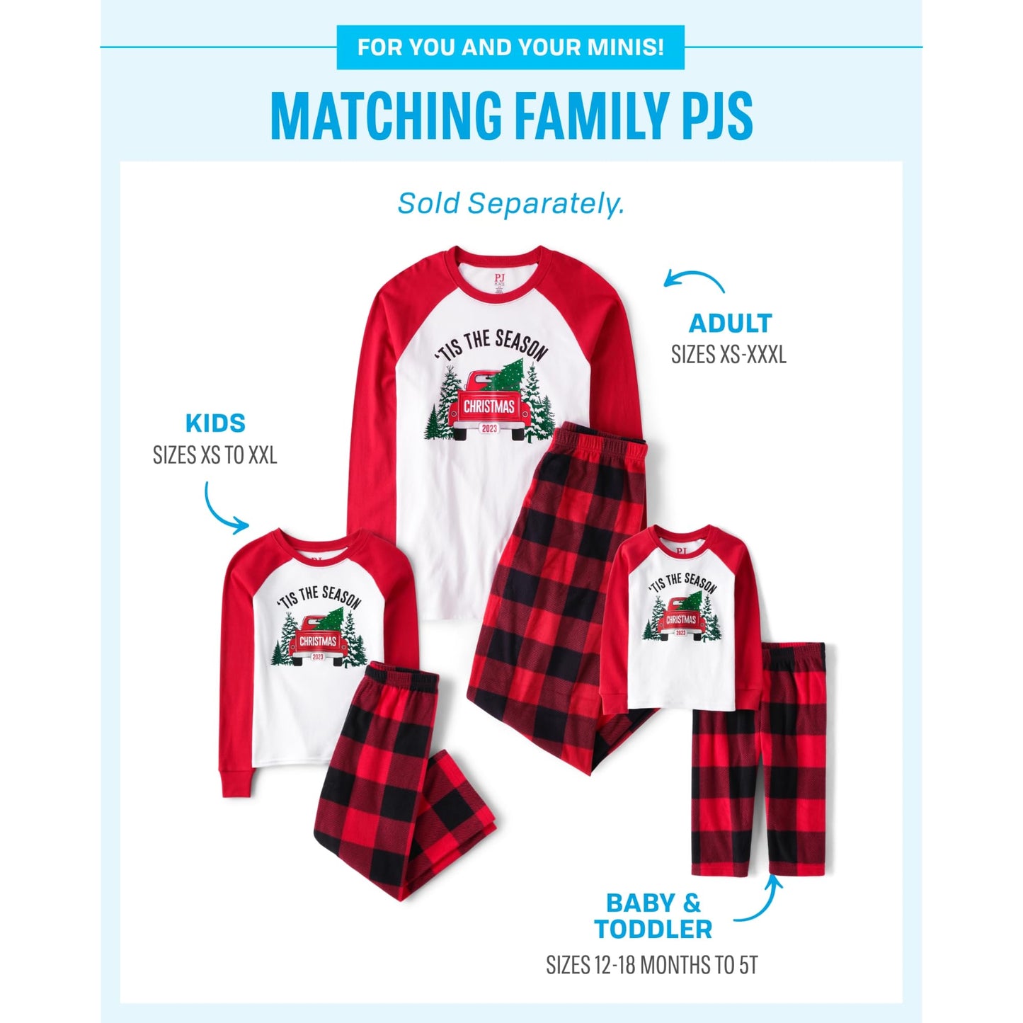 The Children'S Place Baby Kids 2 Piece Family Matching, Holiday Pajama Sets, Fleece, Red 'Tis The Season