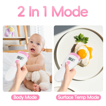 Snomd Non-Touch Forehead Thermometer, Digital 2-In-1 Infrared Thermometer For Adults, Kids, And Babies With Fever Alarm, Instant