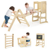Olakids Climbing Toys For Toddlers, 8 In 1 Foldable Wood Pikler Montessori Jungle Gym With Toddler Tower Angle Adjustable Ladder