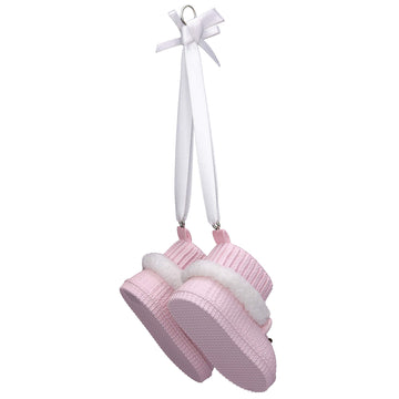 Hallmark Keepsake Christmas Ornament 2019 Year Dated, Baby Girls First Christmas Pink Teddy Bear Booties