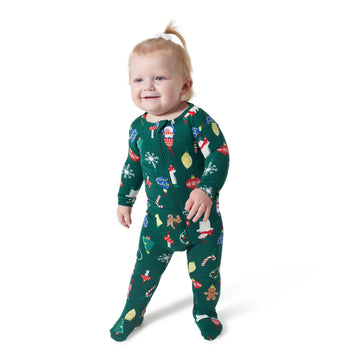 Gerber Unisex Baby Toddler 1-Piece Holiday Family Matching Pajamas, Ornaments