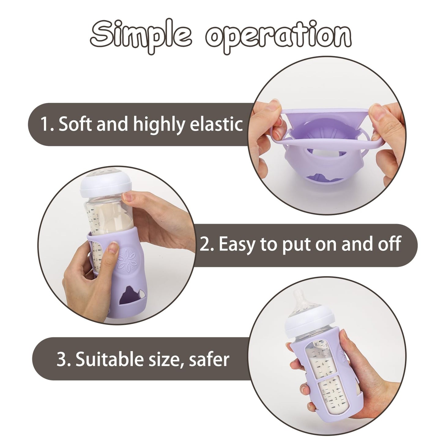 4 Pack Silicone Sleeves For Avent Natural Glass Baby Bottles, Anti Breakage Baby Bottle Holder, Compatible With Philips Avent Gl