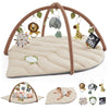 Blissful Diary Baby Play Gym & Activity Mat, Leaf Shaped Baby Play Mat With 6 Detachable Toys, Tummy Time Mat Promote Motor Skil