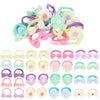Aco-Uint Toddler Hair Ties 34 Pack Soft Hair Bands For Little Girls Elastics Baby Hair Ties No Damage Cute Candy Colorful Pony T
