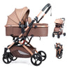 PEARLOVE 2 in 1 Baby Stroller Newborn Foldable Pushchair with Adjustable Canopy Folding High Landscape Infant Carriage, Anti-Sho