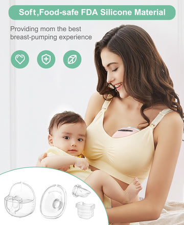 Pdfans Wearable Breast Pump Accessories Milk Collector Cup Replacement Parts Flange 24Mm Compatible With Mommed Tsrete Missaa Mu