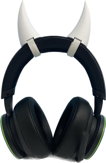 2X Demon Horns For Headset/Cosplay - Made In Usa -16 Colors Combos (White)
