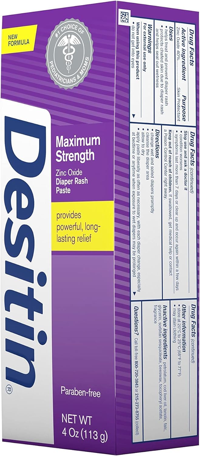 Desitin Diaper Rash Paste, 4 Oz (3 Pack)