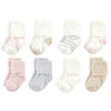 Hudson Baby Unisex Baby Cotton Rich Newborn And Terry Socks, Pink Neutral Stripe, 12-24 Months