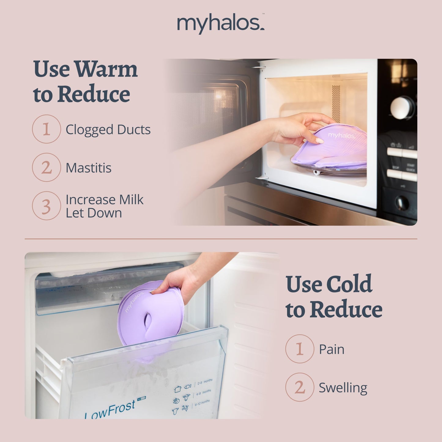 Breast Therapy Pack -2 Hot Cold Breast Therapy Packs & 4 Hydrogel Nipple Pads For Breastfeeding - Breast Heating Pad Breastfeedi