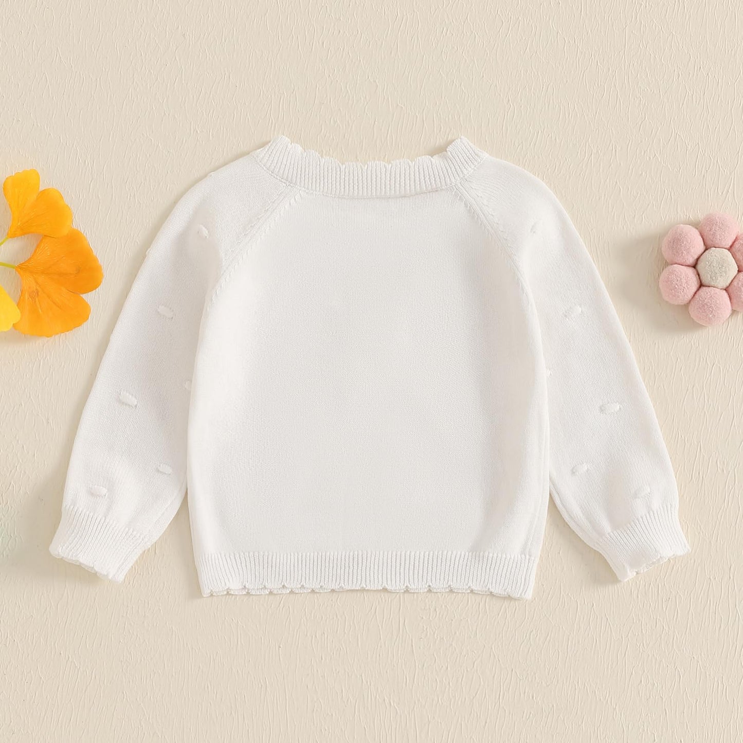Infant Baby Girl Cardigan Sweater Long Sleeve Button Up Knit Sweatshirt Jacket Toddler Baby Girl Fall Outfits (White, 1-2 Years)